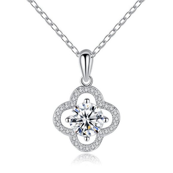 Certified 1ct. t.w. Diamond Moissanite Sunflower Necklace NEW - Picture 4 of 7